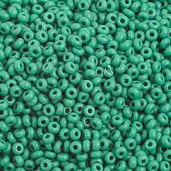 Czech - 10/0 Seed Beads - Opaque Medium Dark Green (500g Strung)