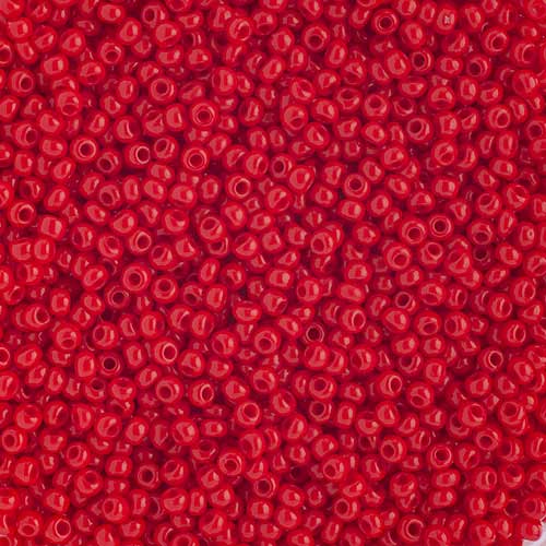 Czech - 10/0 Seed Beads - Opaque Medium Red (500g)