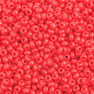 Czech - 10/0 Seed Beads - Opaque Medium Red (500g)