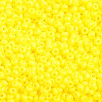 Czech - 10/0 Seed Beads - Opaque Lemon Yellow (500g)
