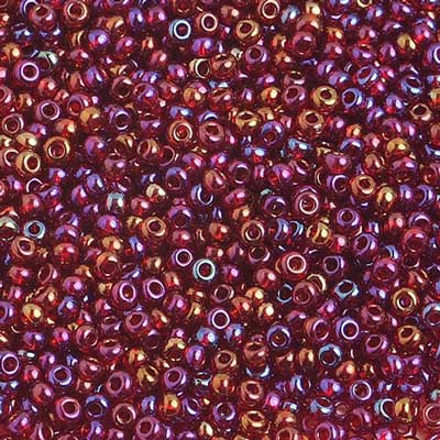 Czech - 10/0 Seed Beads - Transparent Iris Red (500g)