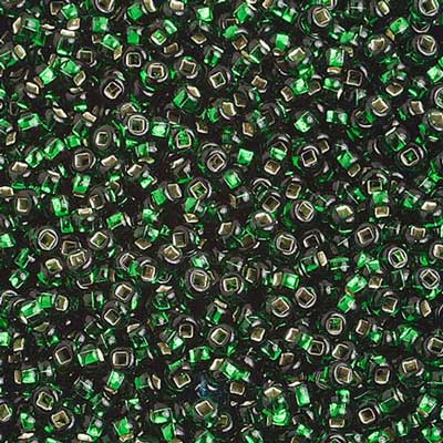 Czech - 10/0 Seed Beads - Silver Lined Green (500g)