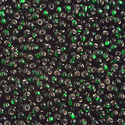 Czech - 10/0 Seed Beads - Silver Lined Dark Green (500g)