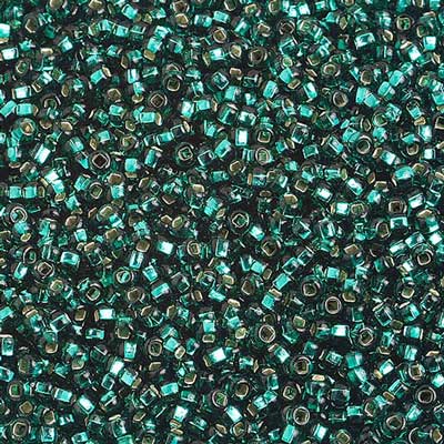 Czech - 10/0 Seed Beads - Silver Lined Teal Green (500g)