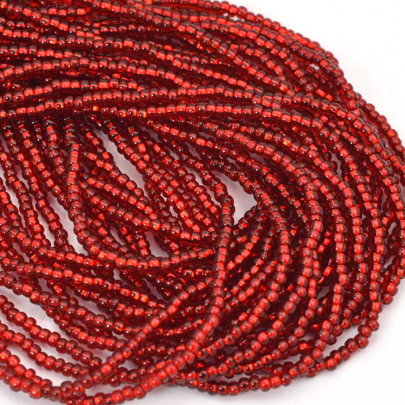Czech Seed Beads - 10/0 - Silver lined Red (hank)