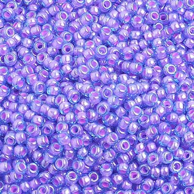 Czech - 10/0 Seed Beads - Color Lined Fuchsia-Transparent Blue (500g)