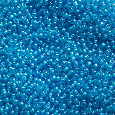 Czech - 10/0 Seed Beads - Color Lined Aqua Transparent (500g)