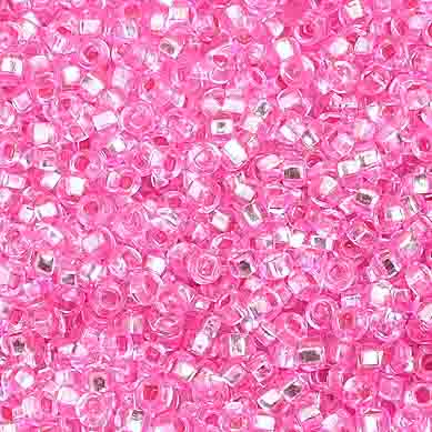 Czech - 10/0 Seed Beads - Silver Lined Dyed Rose (500g Strung)
