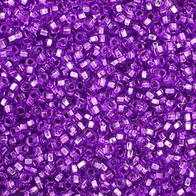 Czech - 10/0 Seed Beads - Silver Lined Purple Dyed (500g Strung)