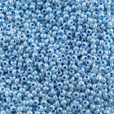 Czech - 10/0 Seed Beads - Pearl Dyed Pale Blue (500g)