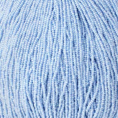 Czech - 10/0 Seed Beads - Pearl Dyed Pale Blue (500g Strung)