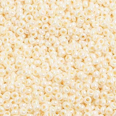 Czech - 10/0 Seed Beads - Opaque Pearl Eggshell (500g)