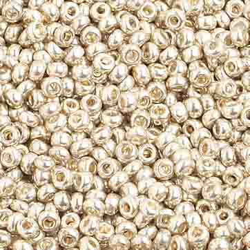 Czech - 10/0 Seed Beads - Metallic Silver (500g Strung)