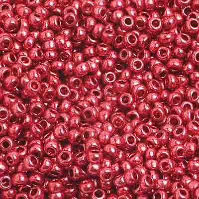 Czech - 10/0 Seed Beads - Metallic Red (500g Strung)