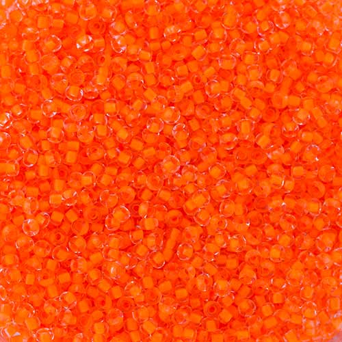 Czech - 10/0 Seed Beads - Crystal Color Lined Neon Orange (500g)