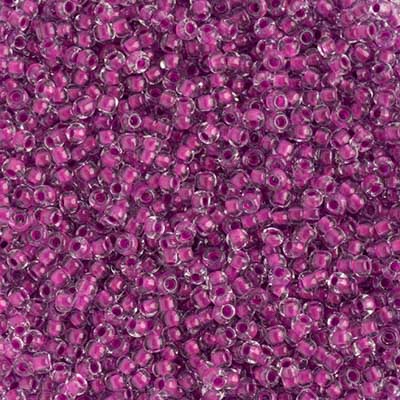 Czech - 10/0 Seed Beads - Crystal Color Lined Neon Purple (500g)