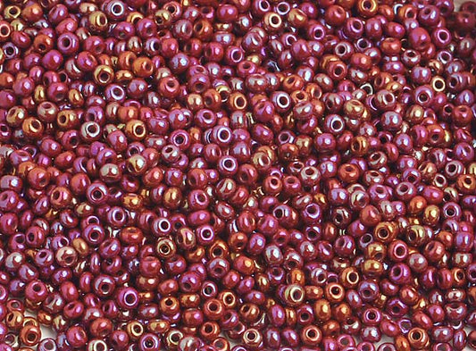Czech - 10/0 Seed Beads - Opaque Ruby AB (500g)