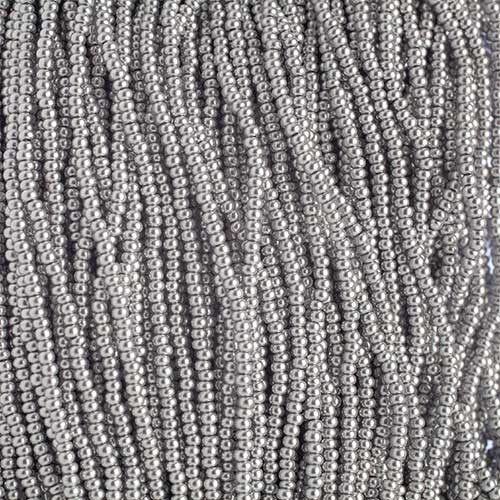 Czech - 10/0 Seed Beads - Metallic Silver Matte (500g)