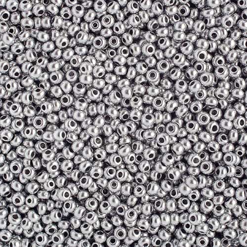 Czech - 10/0 Seed Beads - Metallic Silver (500g)