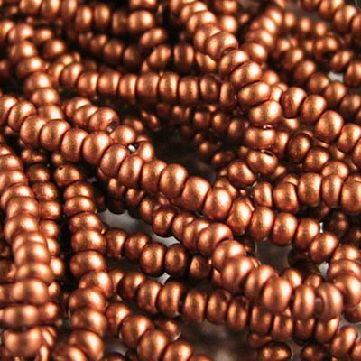 Czech Seed Beads - 10/0 - Metallic Dark Copper (hank)