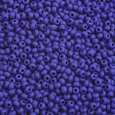 Czech - 10/0 Seed Beads - Opaque Dark Royal Blue Matte (500g)