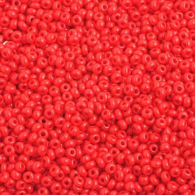 Czech - 10/0 Seed Beads - Opaque Light Red Matte (500g Strung)