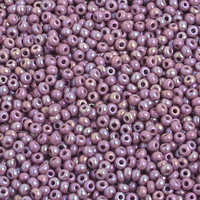 Czech - 10/0 Seed Beads - Opaque Mauve AB (500g Strung)