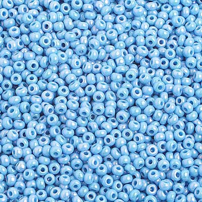 Czech - 10/0 Seed Beads - Opaque Light Blue AB (500g)