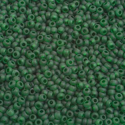 Czech - 10/0 Seed Beads - Transparent Dark Green Matte (500g)