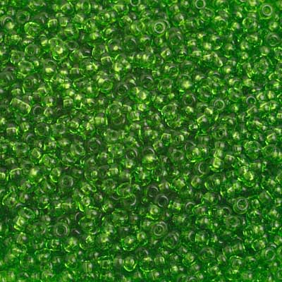 Czech Seed Beads - 10/0 - Transparent Light Green (hank)