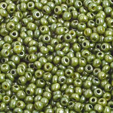 Czech - 10/0 Seed Beads - Opaque Light Green Luster (500g)