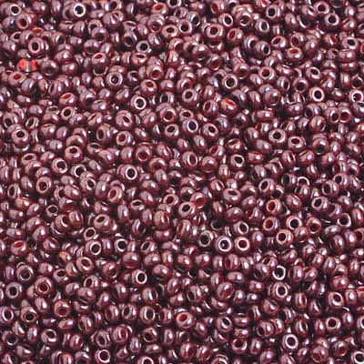 Czech - 10/0 Seed Beads - Opaque Dark Brown Luster (500g)