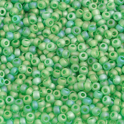 Czech - 10/0 Seed Beads - Transparent Light Green AB Matte (500g)