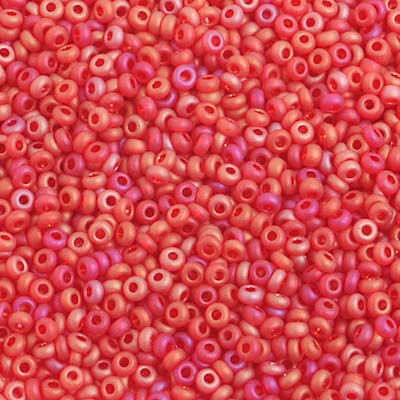 Czech - 10/0 Seed Beads - Transparent Red AB Matte (500g)