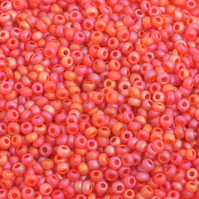 Czech - 10/0 Seed Beads - Transparent Orange AB Matte (500g)