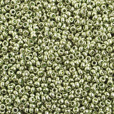 Czech - 10/0 Seed Beads - Metallic Light Yellow (Green) Solgel (500g)