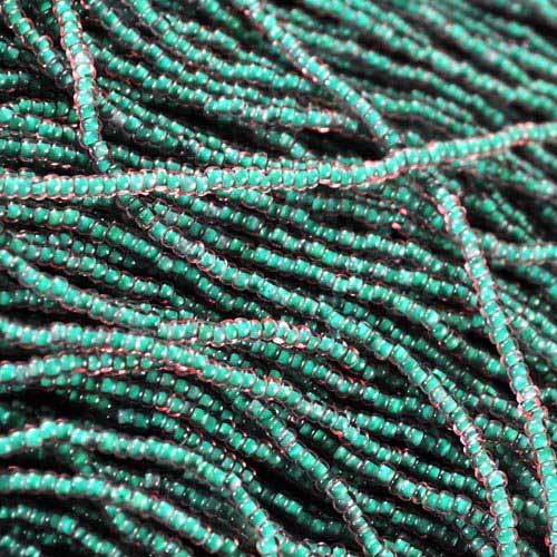 Czech - 10/0 Seed Beads - Colour Lined Pink/Green [Terra] (500g)