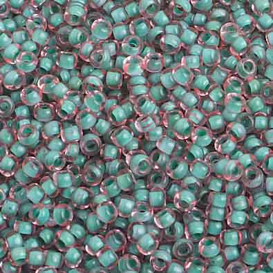Czech - 10/0 Seed Beads - Color Lined Pink/Green Terra Color (500g)