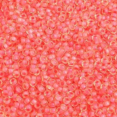 Czech - 10/0 Seed Beads - Color Lined Yellow/Coral Terra Color (500g)