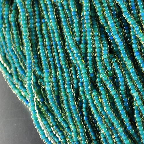Czech - 10/0 Seed Beads - Colour Lined Yellow/Green [Terra] (500g)