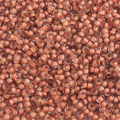 Czech - 10/0 Seed Beads - Color Lined Beige/Orange Terra Color (500g Strung)