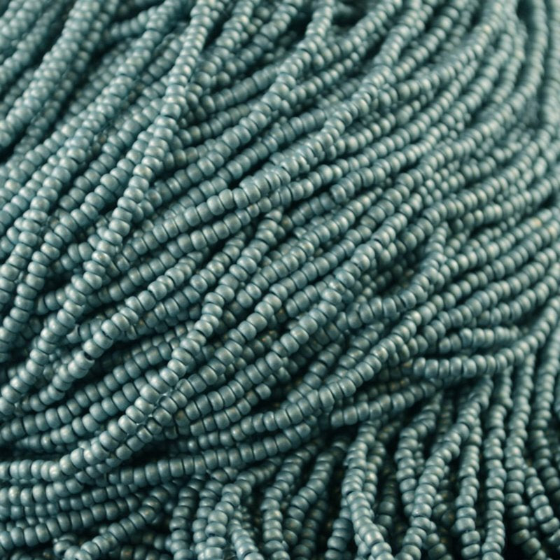 Czech Seed Beads - 10/0 - Matte Metallic Turquoise/Grey [Terra] (hank)