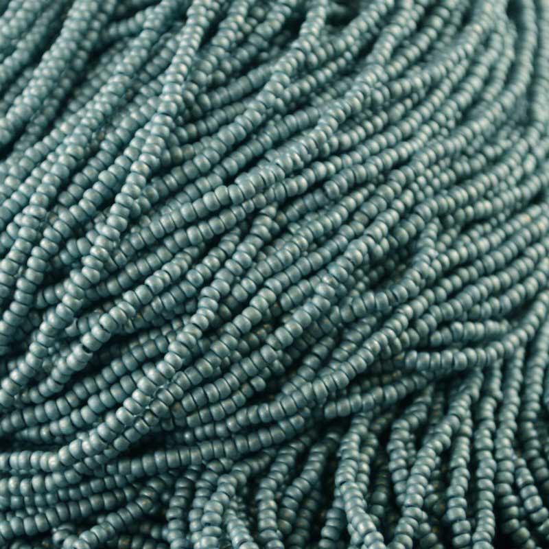 Czech - 10/0 Seed Beads - Matte Metallic Turquoise/Grey [Terra] (500g)