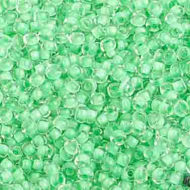 Czech - 10/0 Seed Beads - Color Lined Hot Green Terra Color (500g)