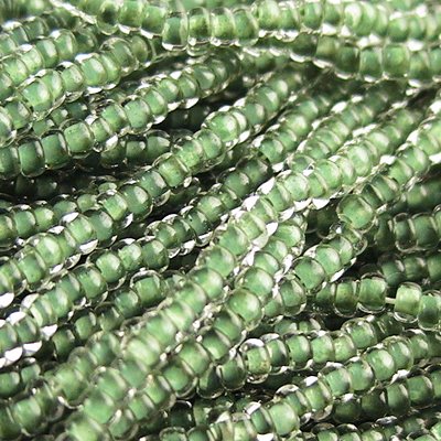 Czech - 10/0 Seed Beads - Colour Lined Crystal/Dark Olive[Terra] (500g)