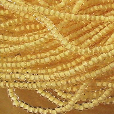 Czech - 10/0 Seed Beads - Colour Lined Crystal/Butter Yellow [Terra] (500g)