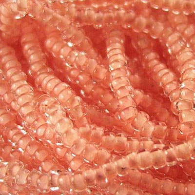 Czech Seed Beads - 10/0 - Colour Lined Crystal/Peach [Terra] (hank)