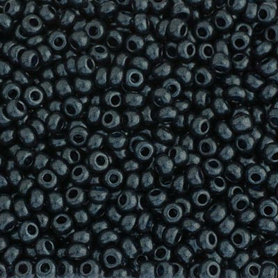 Czech - 10/0 Seed Beads - Jet-Terra Pearl Blue Dyed (500g)