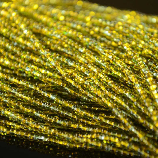 Czech - 10/0 Seed Beads - Transparent Harlequin Green/Yellow (500g)