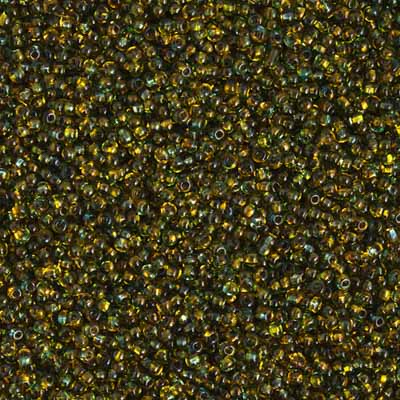 Czech - 10/0 Seed Beads - Harlequin Transparent Green/Yellow Natural (500g)